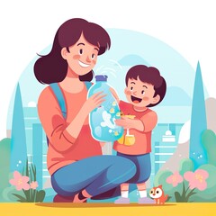 Obraz premium hand drawn mother's day illustration made with AI 