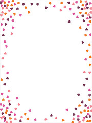 Vector edging, ribbon, border from hearts. Hand-drawn romantic pattern. Valentine's Day. Banner template. Vector illustration.