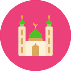 Small Mosque icon vector image. Can be used for Ramadan.