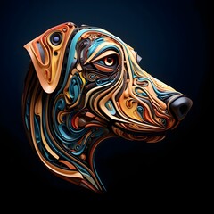 Colorful abstract animal artwork portrait patterns 