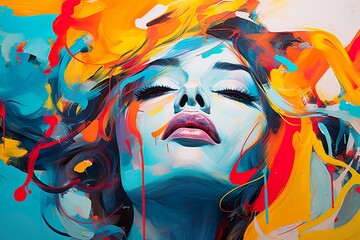 digital art of a young woman made with AI 