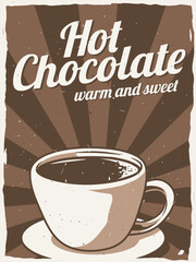 Hot chocolate vintage poster design