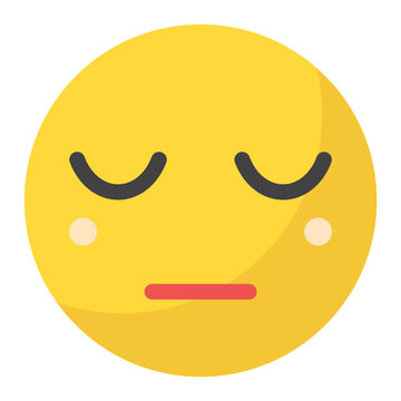 Pensive Face icon vector image. Can be used for Emoji.