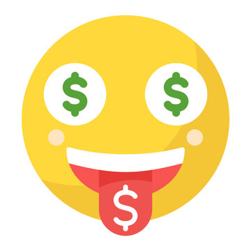 Money Mouth Face icon vector image. Can be used for Emoji.