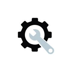 Service Tools icon. Vector pictogram style is a flat black symbol with transparent background. Designed for software and web interface