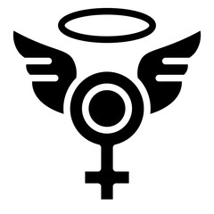female symbol wings glyph