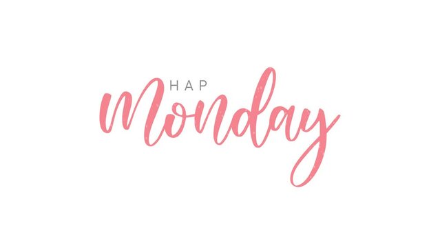 Happy Monday video animation with Animated Typography Video in modern Style moving background full HD 