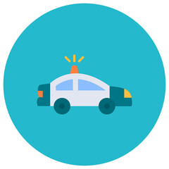 Police Car icon vector image. Can be used for Crime and Law.