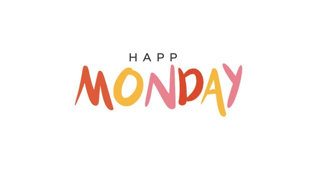 Happy Monday video animation with Animated Typography Video in modern Style moving background full HD 