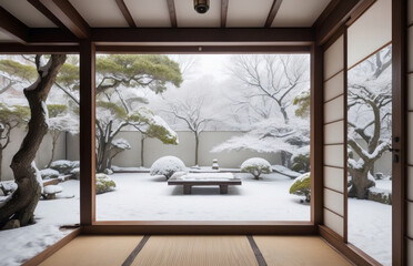 室内からの日本庭園