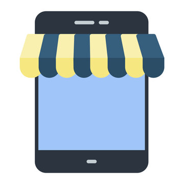 Mobile Shop icon vector image. Can be used for Shops and Stores.