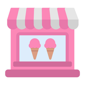 Icecream Shop icon vector image. Can be used for Shops and Stores.