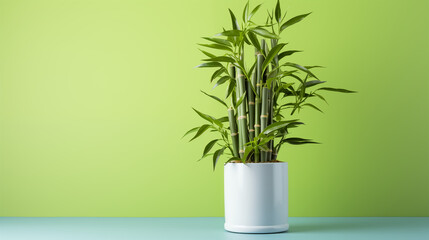 Lucky Bamboo Plant, a symbol of prosperity and positive energy, graces spaces with its elegant greenery, bringing good fortune and natural beauty to any setting