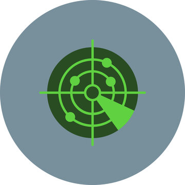Radar icon vector image. Can be used for Map and Navigation.