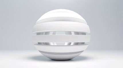 Minimalist background design with futuristic white sphere on light background. Generative AI