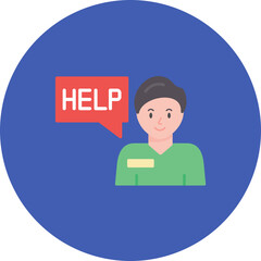 Ask For Help icon vector image. Can be used for Life Skills.