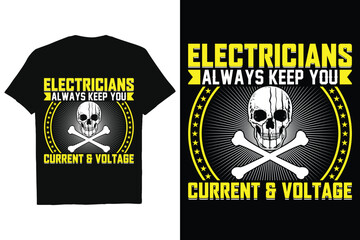 Electrician Vector T -shirt Design Art