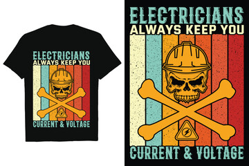 Electrician Vector T -shirt Design Art