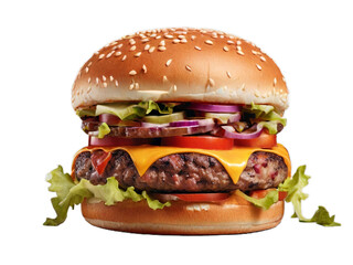 Burger PNG  on a clean white  background