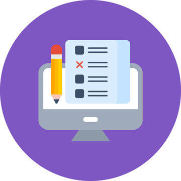 Online Exam icon vector image. Can be used for Learning.