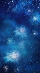 Happy New Year, Beautiful creative holiday background with fireworks and Sparkling, space for text	