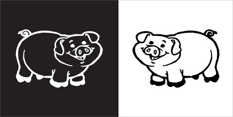 Illustration vector graphics of pig icon