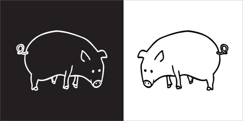 Illustration vector graphics of pig icon