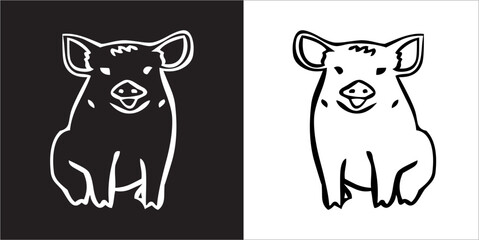 Illustration vector graphics of pig icon