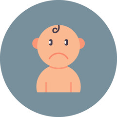 Sad Baby icon vector image. Can be used for Baby.