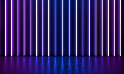 3d rendering, abstract neon background. Modern wallpaper with glowing vertical lines. Generative Ai