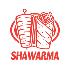 Simple Shawarma Kebab Logo with Doner Design