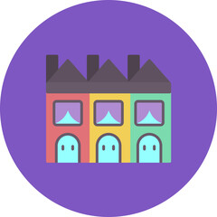 Townhouse icon vector image. Can be used for Landscapes.