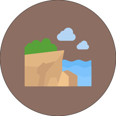 Cliff icon vector image. Can be used for Landscapes.