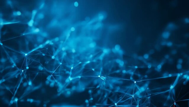 A visual capturing the structure of a digital network with intersecting blue lights, emphasizing the importance of information technology and connectivity.
