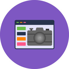 Camera Website icon vector image. Can be used for Photography.