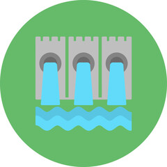 Dam icon vector image. Can be used for Nuclear Energy.