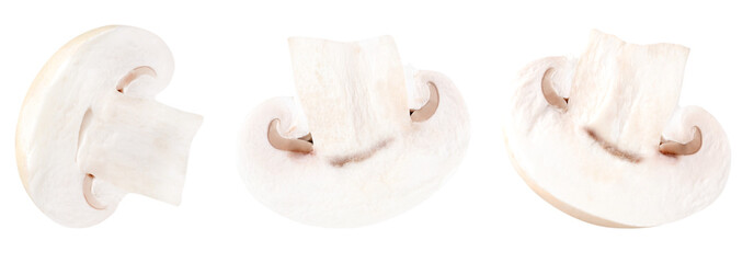 Set of a champignons isolated on a transparent background.