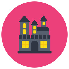 Ghost Castle icon vector image. Can be used for Halloween.