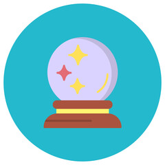 Crystal Ball icon vector image. Can be used for Halloween.
