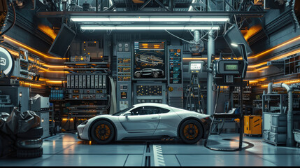 Fototapeta premium car in auto repair shop 