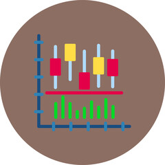 Candlestick Chart icon vector image. Can be used for Infographics.