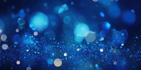 Obraz na płótnie Canvas blue glitter vintage lights background. defocused shimmer royal blue sparkle