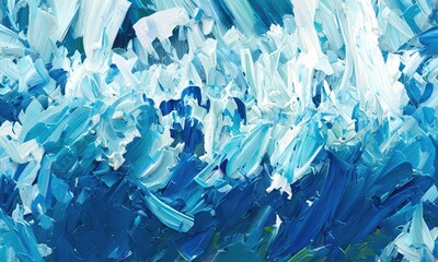 Blue and White Abstract Painting, oil paint texture background abstract pattern of brush strokes