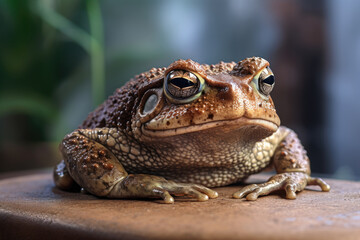 Large toad closeup. Animals and wildlife
