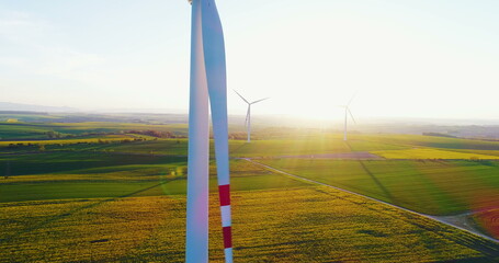 Wind Power Technology - Windmills farm.