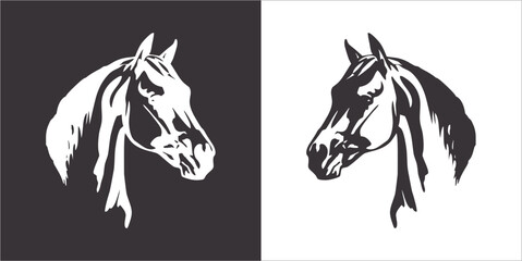 Illustration vector graphics of horse head icon