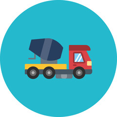 Concrete Mixer Truck icon vector image. Can be used for Transport.