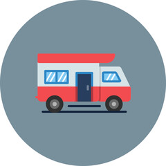 Camper Van icon vector image. Can be used for Transport.
