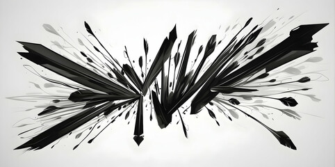 arrow draw stroke design black and white