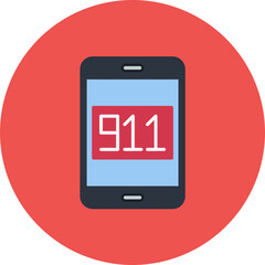 Call 911 icon vector image. Can be used for Police.